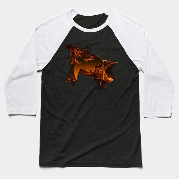 Dragon From The Ashes on Black Baseball T-Shirt by LANStudios